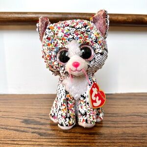 TY 2020 Flippables CONFETTI Cat Beanie Boo Color Changing Sequin Plush NWT’s